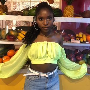 Neon yellow fashion top